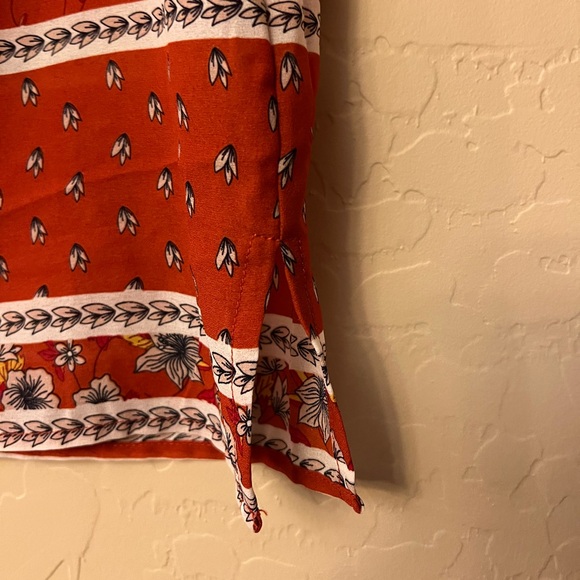 Liz Claiborne Burnt Orange (Rust) Floral Print Top - Picture 9 of 12